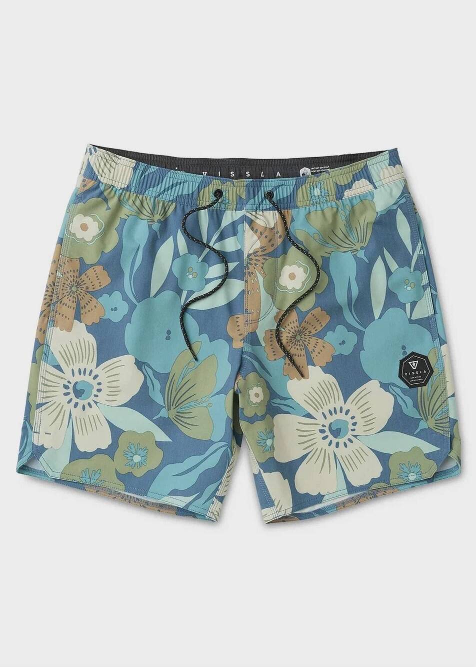 NEW VISSLA men's breezy 16.5" ecolastic shorts in dark denim